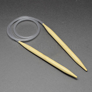 Rubber Wire Bamboo Circular Knitting Needles, More Size Available, Light Yellow, 780~800x7.0mm(TOOL-R056-7.0mm-01)