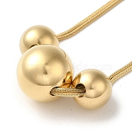 Vacuum Plating 304 Stainless Steel Snake Chain Necklaces, Round Pendant Necklaces, Golden, 16.30 inch(41.4cm)(NJEW-C045-03A-G)