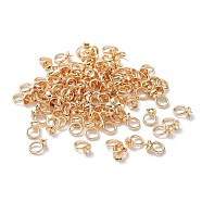 Brass Screw Eye Peg Bails Charms, for Half Drilled Bead, Nickel Free, Real 18K Gold Plated, 9x5x3.5mm, Hole: 3.5mm, Pin: 0.5mm(X-KK-T056-104G-NF)