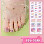 Nail Art Full Cover Toe Nail Stickers, Glitter Powder Stickers, Self-Adhesive, for Toe Nail Tips Decorations, Colorful, 17.5x7.3x0.9cm, 26pcs/sheet(MRMJ-YWC0001-BSJ-0058)