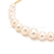 Brass Pendant Necklaces, with Natural Fresh Water Pearl, Cable Chain, Long-Lasting Plated, Real 18K Gold Plated, 19.49 inch(495mm)(NJEW-D294-03G-01)