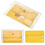 Fingerinspire TPU(Thermoplastic Polyurethane) Jewelry Storage Bag, with EVA(Ethylene-vinyl Acetate) Storage Interlayer, Frosted, Rectangle, Gold, 10x16.5x1.4cm(AJEW-FG0001-53)
