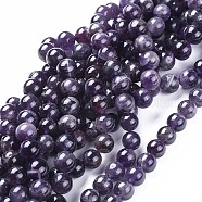 Natural Amethyst Beads Strands, Round, 10mm, Hole: 1mm, about 39~42pcs/strand, 14.96 inch~15.35 inch(38~39cm)(G-I256-02B)