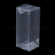 Rectangle Transparent Plastic PVC Box Gift Packaging, Waterproof Folding Box, for Toys & Molds, Clear, Unfold: 21.2x8cm, Finished Product: 4x4x12cm(CON-F013-01N)