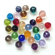Imitation Austrian Crystal Beads, Grade AAA, Faceted, Teardrop, Mixed Color, 8mm, Hole: 0.9~1mm(SWAR-F067-8mm-M)