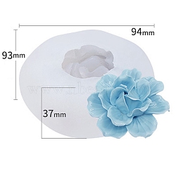 Food Grade Three Trust Flower DIY Candle Silicone Molds, for Candle Making, White, 9.4x9.3x3.7cm(PW-WG38162-18)