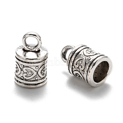 Alloy Cord Ends, End Caps, Terminators, Lead Free & Cadmium Free, Antique Silver, 16x9mm, Hole: 3mm, 6.5mm inner diameter.(X-PALLOY-ZX007-AS-RS)