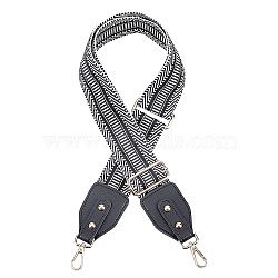 Polyester Bag Strap, with PU Leather & Alloy Clasps, for Bag Replacement Accessories, Black, 87x5cm(FIND-WH0064-84)