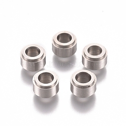 201 Stainless Steel Beads, Column, Stainless Steel Color, 6x4mm, Hole: 3.5mm(STAS-G225-37P)