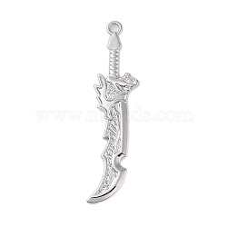 Tibetan Style Alloy Big Pendants, Platinum, Knife, 67x16x3mm, Hole: 3mm(FIND-Z053-03P-06)