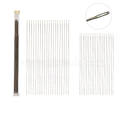 Stainless Steel Big Eye Beading Needles, Seed Bead Needle, with Storage Tube, White, 150~252x0.8~9mm, 41pcs/set(SENE-PW0013-02S)