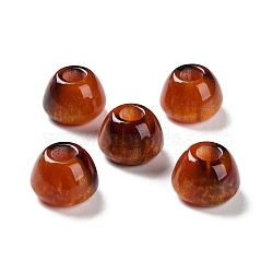 Resin European Large Hole Beads, Cone, with Glitter Powder, Sienna, 10.5x14.5x14.5mm, Hole: 5mm(RESI-U009-03A-01)