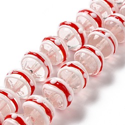 Handmade Bumpy Lampwork Beads, Round, Red, 14x15x11mm, Hole: 2mm, about 33pcs/strand, 14.76''(37.5cm)(LAMP-E023-10)