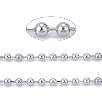 304 Stainless Steel Ball Chains, with Spool, Stainless Steel Color, 8mm, about 32.8 Feet(10m)/roll