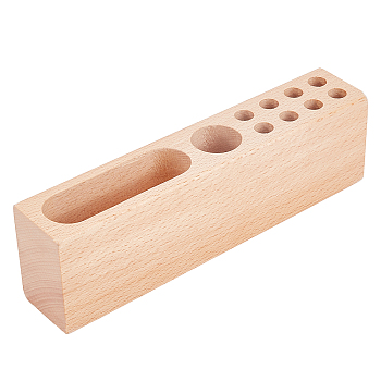 Wood Pen Container, Pen Holder, Rectangle, BurlyWood, 230x45x61mm