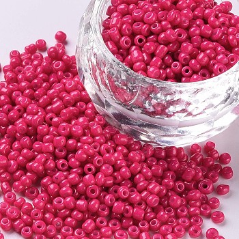 Baking Paint Glass Seed Beads, Camellia, 12/0, 1.5~2mm, Hole: 0.5~1mm, about 3333pcs/50g, 50g/bag, 18bags/2pounds
