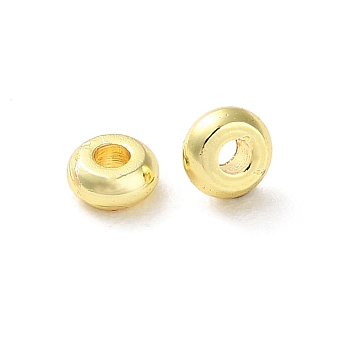 Rack Plating Brass Spacer Beads, Long-Lasting Plated, Lead Free & Cadmium Free, Flat Round, Golden, 3x1.5mm, Hole: 1mm