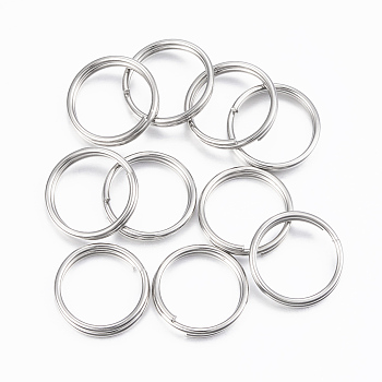 304 Stainless Steel Split Rings, Double Loops Jump Rings, Stainless Steel Color, 13x2mm, about 11mm inner diameter