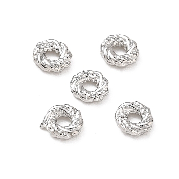 Brass Linking Rings, Twisted Ring, Rack Plating, Long-Lasting Plated, Lead Free & Cadmium Free, Platinum, 6x1.5mm, Inner Diameter: 1.8mm