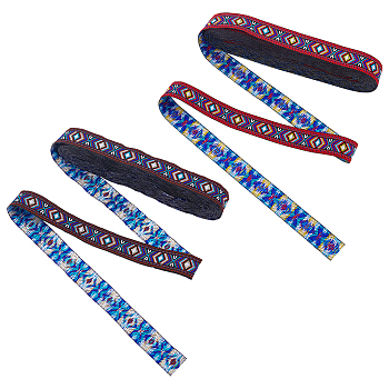 2 Rolls 2 Colors Polyester Ribbon, Clothes Decoration, Mixed Color, 3/4 inch(20mm), about 7.11 Yards(6.5m)/Roll, 1roll/color