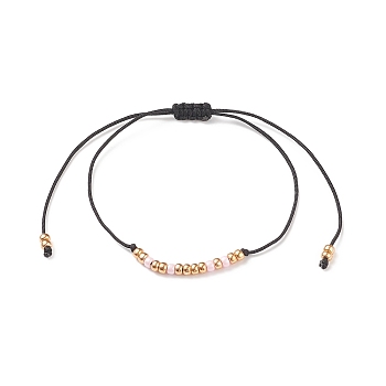 Morse Code Friend Bracelets, Glass Seed Beaded Braided Bead Bracelet, Adjustable Bestie Bracelet Gift for Women, Pink, Inner Diameter: 1/2~3-1/2 inch(1.3~9cm)