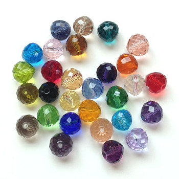 Imitation Austrian Crystal Beads, Grade AAA, Faceted, Teardrop, Mixed Color, 8mm, Hole: 0.9~1mm