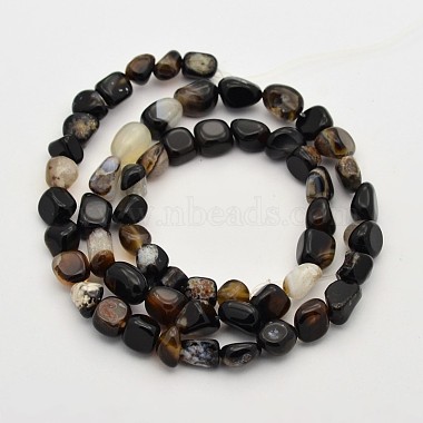 Natural Black Agate Bead Strands(G-P070-34)-2