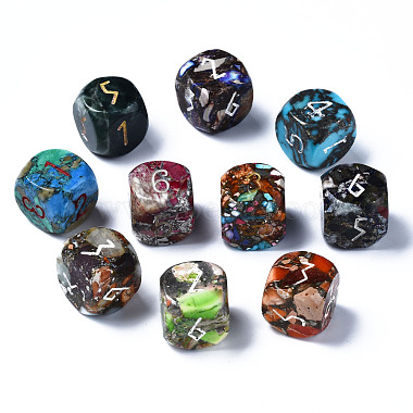 Mixed Color Dice Imperial Jasper Beads