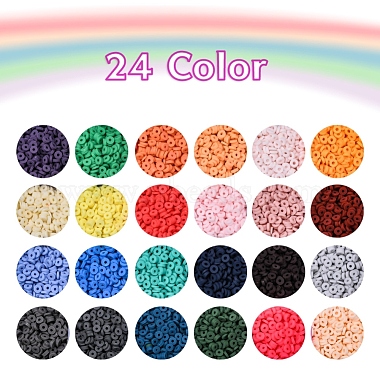 8400 piezas 24 colores de cuentas de arcilla polimérica hechas a mano(CLAY-YW0001-11B-4mm)-2