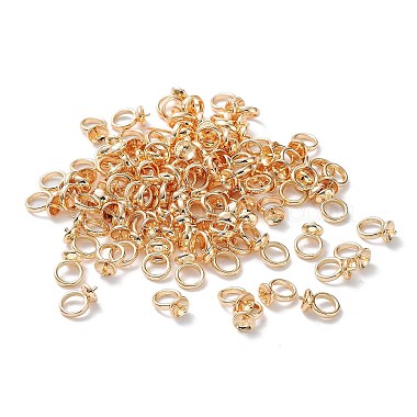 Real 18K Gold Plated Brass Screw Eye Peg Bails