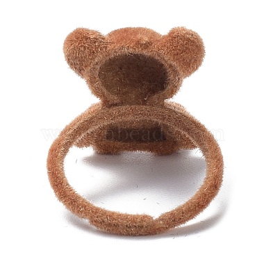 Bear Flocky Adjustable Ring for Teen Girl Women(RJEW-G117-01A)-2