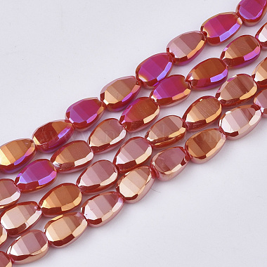 Electroplate Opaque Solid Color Glass Beads Strands(EGLA-T020-02)-2