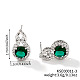 Geometric Hollow Design Brass Rhinestone Stud Earrings(MB5666-3)-1