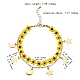 bracelet multi-rangs fleur tressée en graines de verre(BJEW-SW00069-02)-7