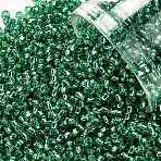 TOHO 11/0 Round Beads, Japanese Seed Beads, (24B) Silver Lined Dark Peridot, 2.2mm, Hole: 0.8mm, about 5555pcs/50g(SEED-XTR11-0024B)