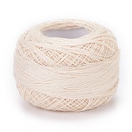 21S/2 8# Cotton Crochet Threads, Mercerized Cotton Yarn, for Weaving, Knitting & Crochet, Antique White, 1mm, 50g/roll(YCOR-A001-01K)