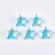 Rainbow K9 Glass Pendants, Faceted, Star, Light Sky Blue, 15.5x16.5x7.5mm, Hole: 1mm(GLAA-S180-16A)