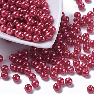 Imitation Pearl Acrylic Beads, Dyed, Round, Red, 12x11.5mm, Hole: 2.7mm, about 480~530pcs/pound(PL612-13)