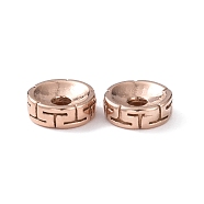 Ion Plating(IP) 304 Stainless Steel Beads, Flat Round, Rose Gold, 8x3mm, Hole: 2mm(STAS-F243-12RG)