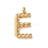316 Surgical Stainless Steel Pendants & Charms, Golden, Letter E, 14x7x2mm, Hole: 2mm(STAS-D031-01E)