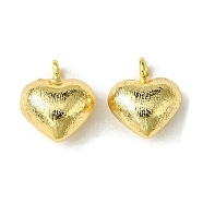 Brass Charms, Heart, Real 18K Gold Plated, 12x10x6mm, Hole: 2mm(FIND-Z035-10G)