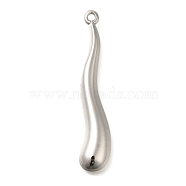 Anti-Tarnish 304 Stainless Steel Pendants, Twist Bar Charm, Stainless Steel Color, 37.5x7x2.5mm, Hole: 1.6mm(STAS-R131-10P)