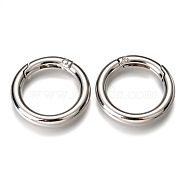 Zinc Alloy Spring Gate Rings, O Rings, Platinum, 35x5mm, Inner Diameter: 25mm(PALLOY-C100-01P-02)