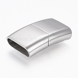 304 Stainless Steel Magnetic Clasps with Glue-in Ends, Rectangle, Stainless Steel Color, 29x18x7mm, Hole: 5x16.5mm(X-STAS-F130-23P)