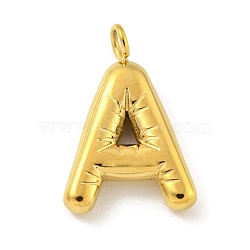 Ion Plating(IP) 304 Stainless Steel Pendants, Letter Charm, Golden, Letter A, 16.5x11x3mm, Hole: 2mm(STAS-C102-15G-A)