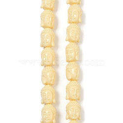 Synthetic Coral Beads Strands, Dyed, Buddha's Head, Beige, 18x14x13mm, Hole: 1.2mm, about 20pcs/strand, 14.57''(37cm)(CORA-P009-02A-01)