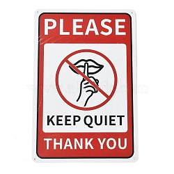 (Defective Closeout Sale: Scratches), UV Protected & Waterproof Aluminum Warning Signs, PLEASE KEEP QUIET THANK YOU, Red, 300x200x1mm(AJEW-XCP0001-36)
