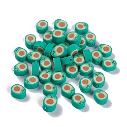 Handmade Polymer Clay Beads, Avocado, Turquoise, 10~10.5x8x4.5~5mm, Hole: 1.4mm(X-CLAY-E002-11)