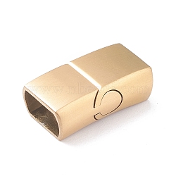 PVD Vacuum Plating 304 Stainless Steel Magnetic Clasps with Glue-in Ends, Rectangle, Real 18K Gold Plated, 23.5x13.5mm, Hole: 6.5x11.5mm(STAS-I171-11G)