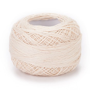 21S/2 8# Cotton Crochet Threads, Mercerized Cotton Yarn, for Weaving, Knitting & Crochet, Antique White, 1mm, 50g/roll